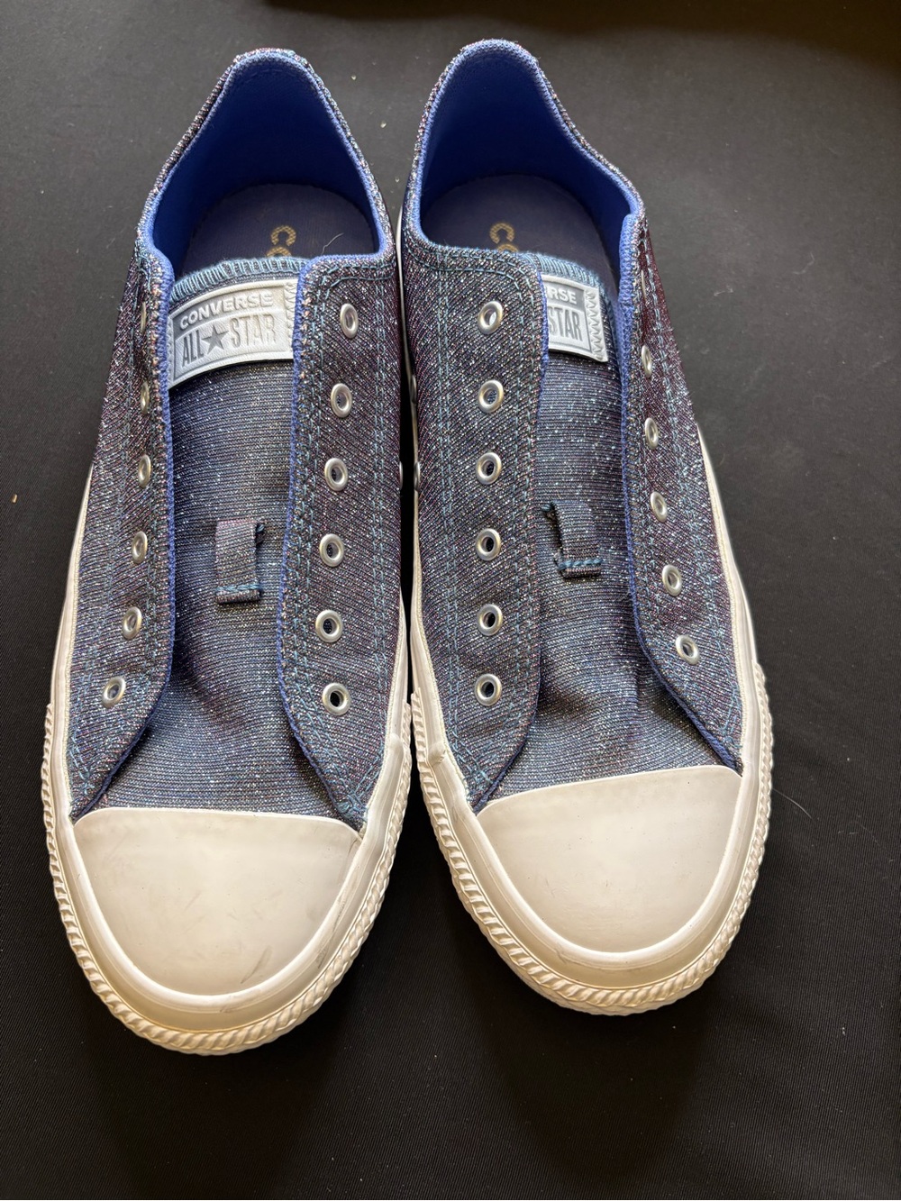 Converse women Slip-On Sneakers in Heathered Navy with White Toe
